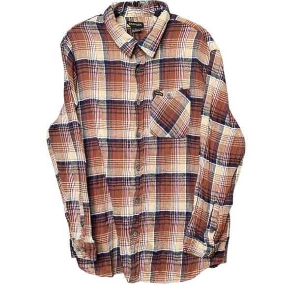 Stanley Other - Stanley Workwear Plaid Button Down Flannel Shirt Mens Large Cotton Blend Casual